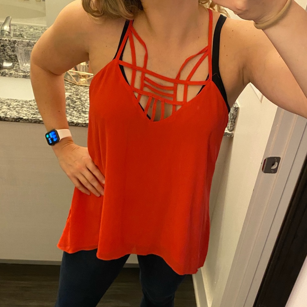 Naked Zebra Strappy Red Tank